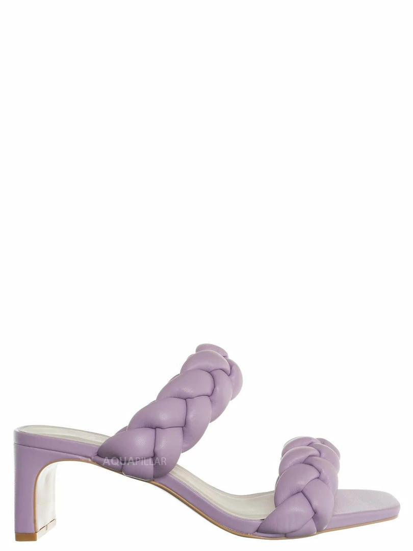 Soda Alto Block Heel Woven Slipper - Women Braided Sandal