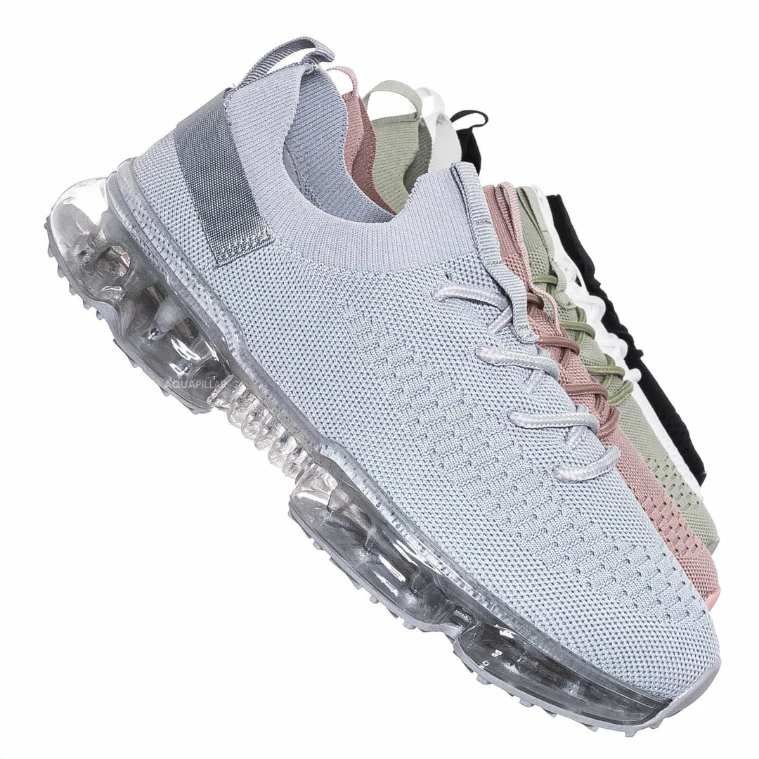 Forever Link Flow19 Stretch Elastic Mesh Sneaker - Festival Lace Up Rubber Air Bubble Cushion