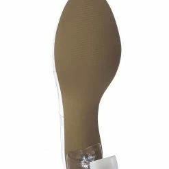 Bamboo New Water04 Clear High Heel Slip-On Mule, Womens Lucite Sandal