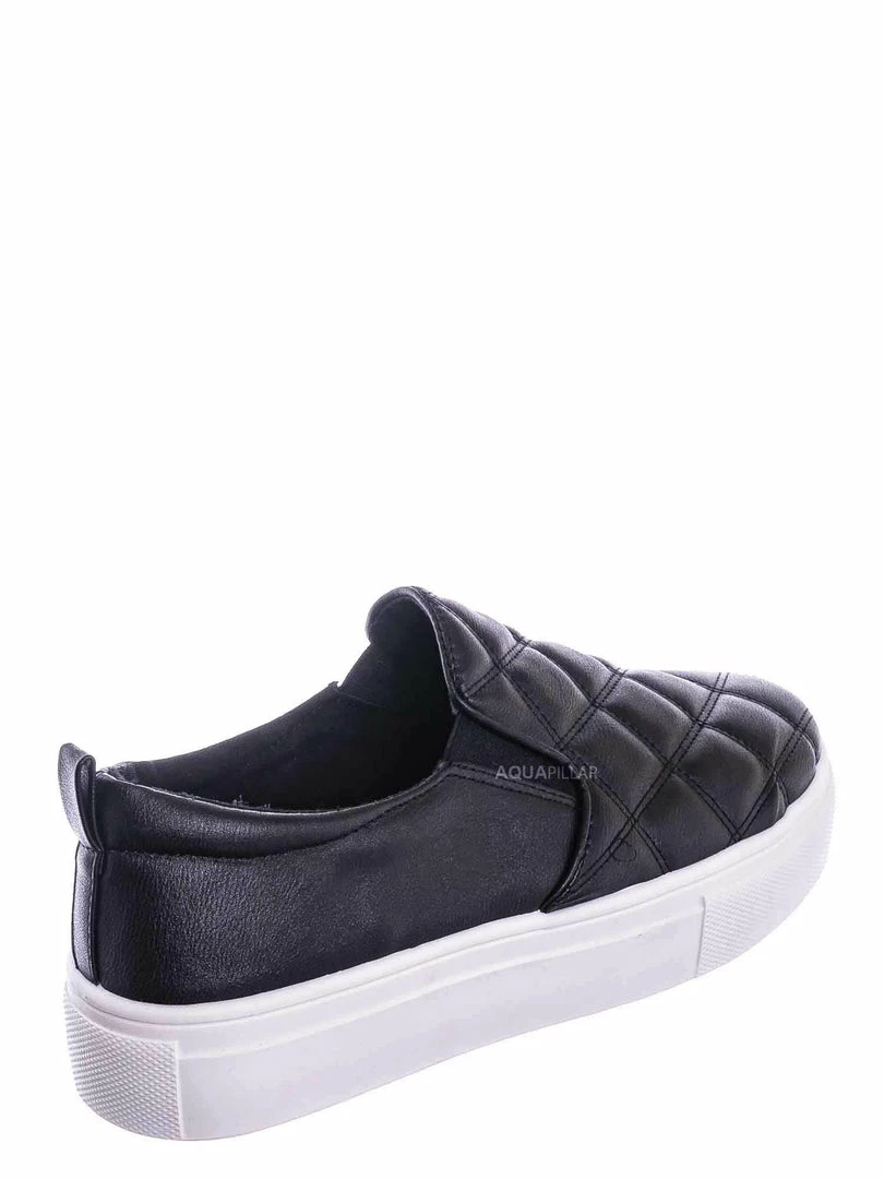 Bamboo New Story02 Flatform Quilted Sneaker -Women Matelassé Slip On Sporty Platform Loafer