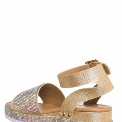 Forever Link New Luxury96K Kids Rhinestone Glitter Flatform Sandal - Little Girl Crystal Platform