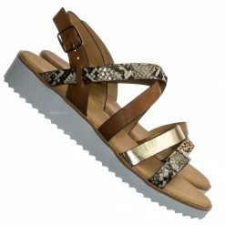 Aquapillar Pansy24 Lightweight Foam Flatofrm Sandal - Platform Strappy Mix Print Flat Shoes New
