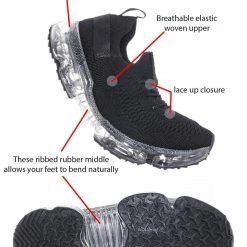 Forever Link Flow19 Stretch Elastic Mesh Sneaker - Festival Lace Up Rubber Air Bubble Cushion