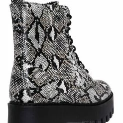 Bamboo Staging01 Chunky Edgy Lug Sole Combat Boot- Army Military Threaded Rugged Bootie New