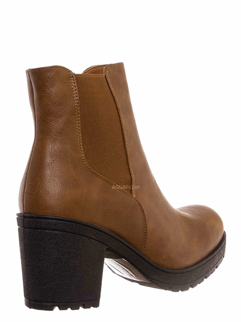 Fabulous New Status51 Vintage Block Heel Elastic Chelsea Ankle Bootie