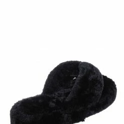 Bamboo New Warmness05 Fluffy Faux Rabbit Fur Sandal - Flatform Thong Flip Flop Slipper