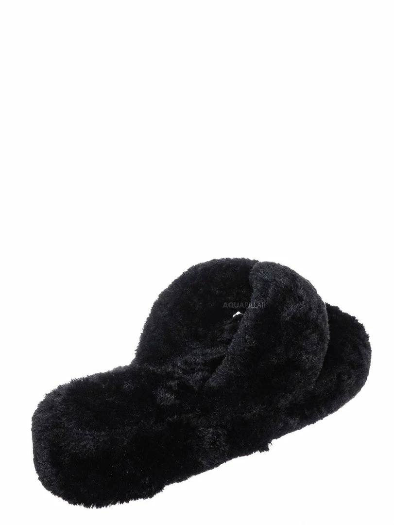 Bamboo New Warmness05 Fluffy Faux Rabbit Fur Sandal - Flatform Thong Flip Flop Slipper