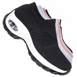 Forever Link New Impact15 Slip On Sock Sneaker - Retro Knitted Cushioned Stretch Knit Snockers