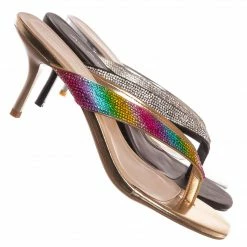 Anne Michelle Reform16 Rhinestone High Heel Slide, Women Crystal Dress Sandal New