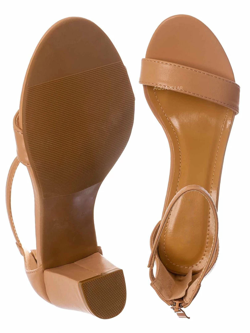 Top Moda Hannah1 Chunky Heel Two Piece Sandal - Women Evening Open Toe Dress Shoes New