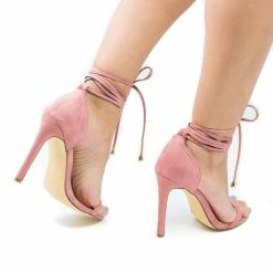New Hilton By Olivia Jaymes, Open Toe Leg Wrap Stiletto High Heel Sandals