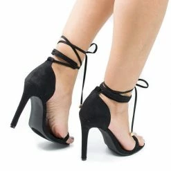 New Hilton By Olivia Jaymes, Open Toe Leg Wrap Stiletto High Heel Sandals