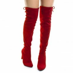 Forever Link Dasiah1 Over The Knee Block Heel Boots - Top Lace Tie Slouchy Thigh High Shoes New