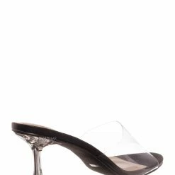 Bamboo New Water04 Clear High Heel Slip-On Mule, Womens Lucite Sandal