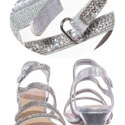 Soda Input2 Childrens Rhinestone Crystal Dress Sandal - Girl Shiny Glitter Party Shoe