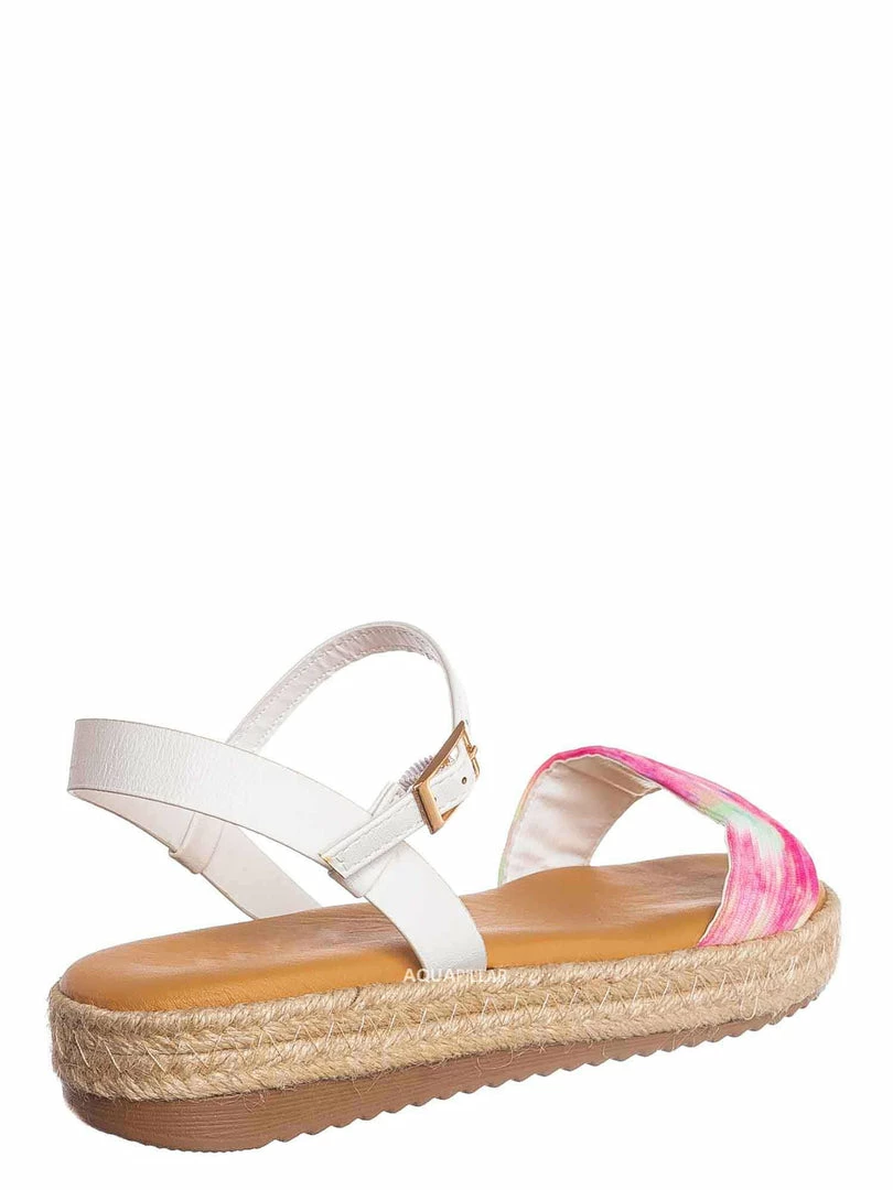 Bamboo New Superb32 Espadrille Flatform Sandal, Womens Lucite TieDye Padded Shoes