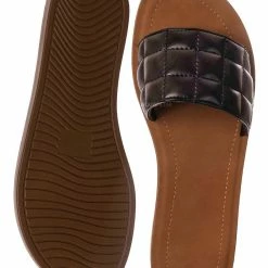 Soda Kane Comfortable Foam Padded Quilted Slide Sandal New