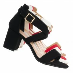 Top Moda Delia6 Block Heel Cross Strap Sandal, Women Strappy Dress Shoes