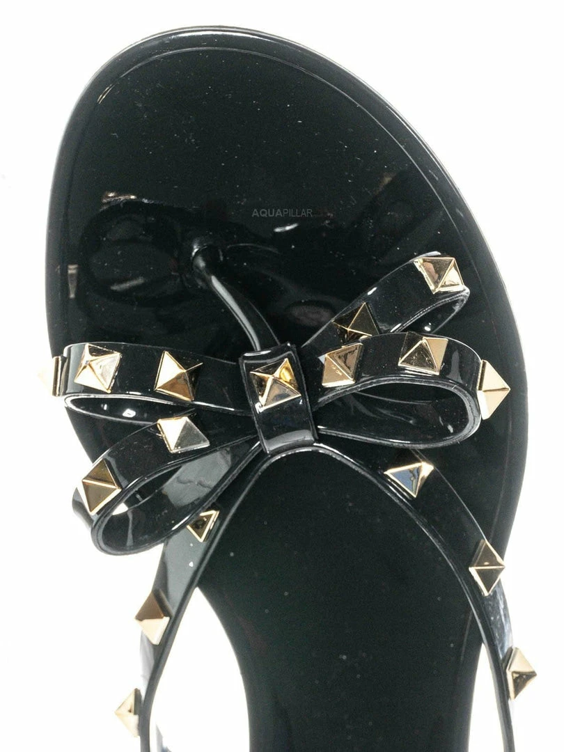 Bamboo New Studs01 Stud Jelly Slip On Slides - Beach Slipper W Metal Pyramid Stud