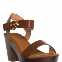 Top Moda New Melissa1 Clog Block Heel Platform Sandal-Lightweight Wooden Comfort Sandal