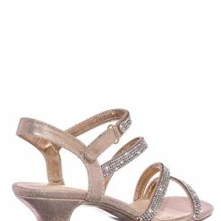 Soda Input2 Childrens Rhinestone Crystal Dress Sandal - Girl Shiny Glitter Party Shoe