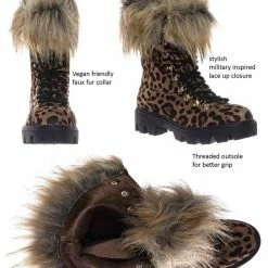 Bamboo Force11 Faux Fur Combat Boots - Fluffy Military Vegan Furry Shoes New