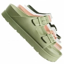 Bamboo Glee01 Lightweight Two Strap Molded Footbed -Flexible EVA Jelly Slide In Sandal