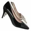 Forever Link Heels Sanzi2 Low Stiletto Heel Pumps - Slip On Dress Shoes Solid Or Animal Prints