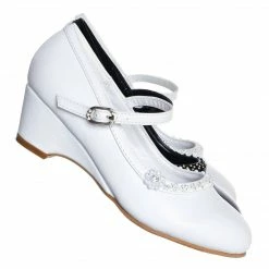 Little Angel Hailey111E Childrens Low Wedge Mary Jane Pump, Kids Girl Dress Shoes New