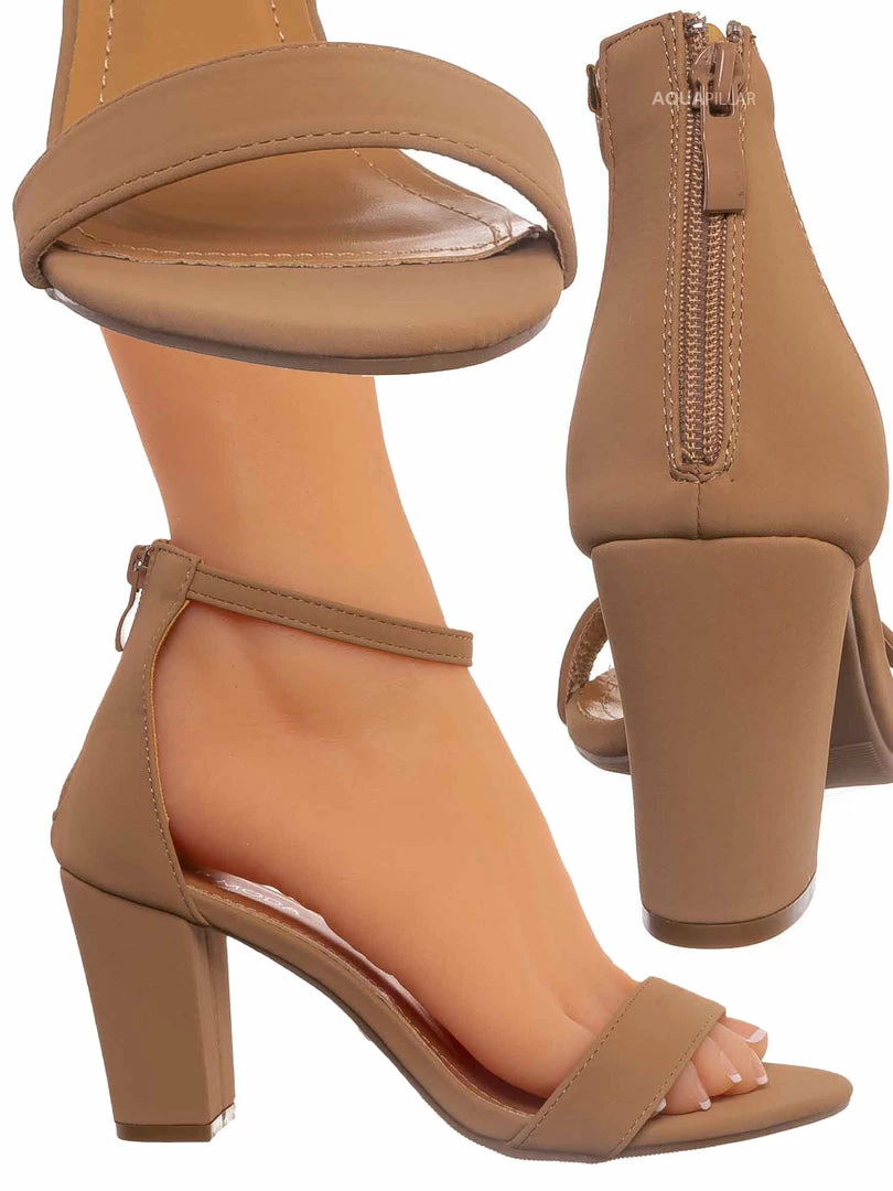 Top Moda Hannah1 Chunky Heel Two Piece Sandal - Women Evening Open Toe Dress Shoes New