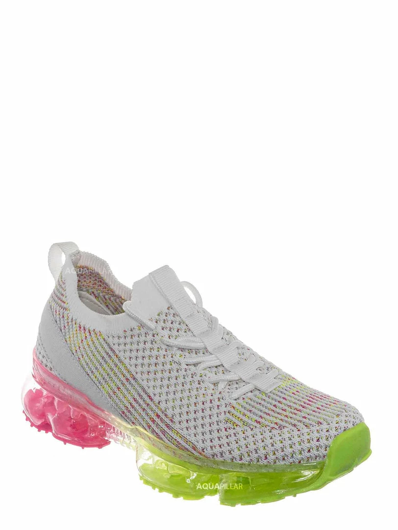 Forever Link New Flow20K Kids Multi Color Sneaker On Lucite Jelly Outsole