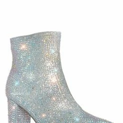 Forever Link Iceberg12 Rhinestone Crystal Disco Booties, Women Gogo Heel Boots New