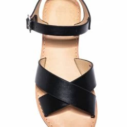 Soda Tire2 Children Girl Open Toe Flat Sandal W Ankle Strap