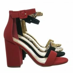 Delicious Iris Open Toe Chunky Heel Sandals - Women's 2 Piece Ankle Strap Dress Shoes