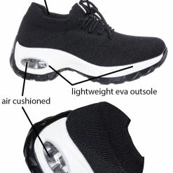 Forever Link Impact35 Lace Up Sock Sneaker - Retro Knitted Cushioned Stretch Knit Snockers