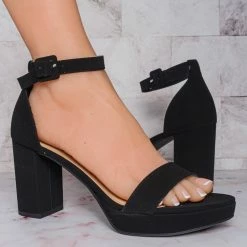 Delicious New Century Chunky Block Heel Sandal, Women Two Piece Dress Shoes