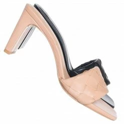 Delicious Venture Block Heel Woven Mule Sandal - Women Braided Quilted Slip On Slippers New