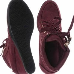 Forever Link Peggy56 90's Zip Hidden Wedge Sneaker - Athleisure Lace Up Casual Heel