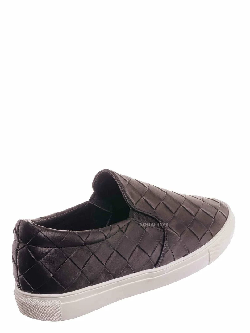 La Shailah Design33 Woven Platform Slip On Sneaker - Women Slide In Athletic Loafer New