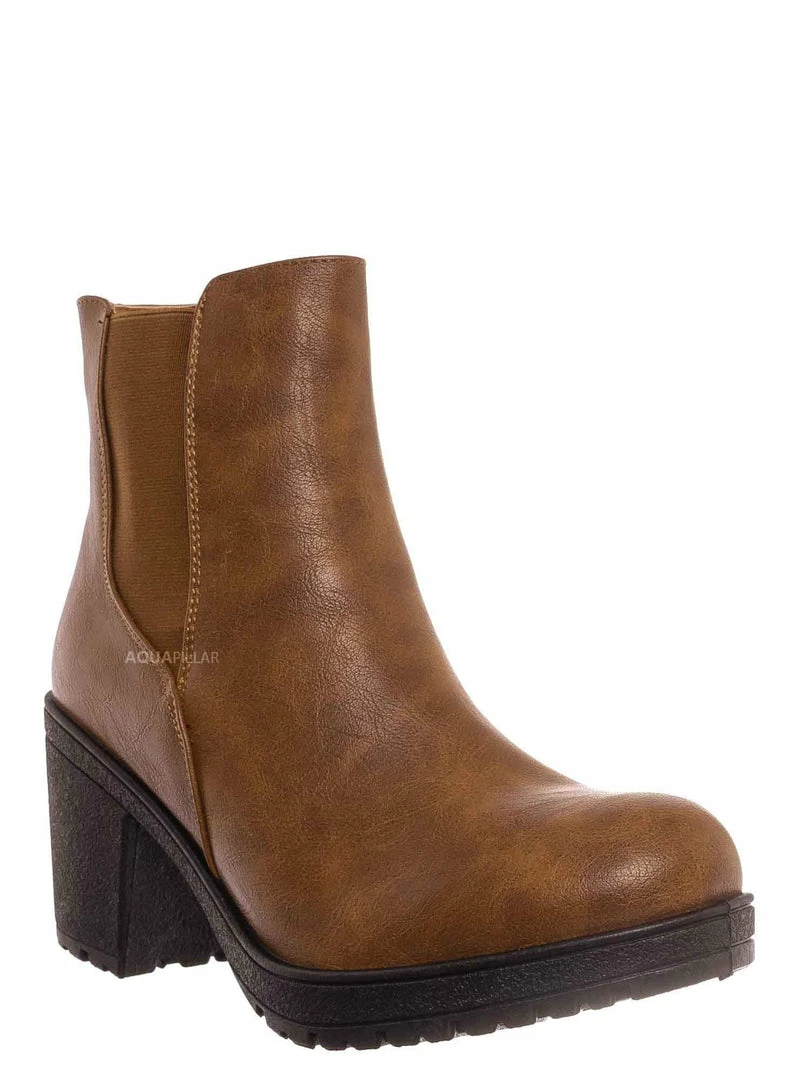 Fabulous New Status51 Vintage Block Heel Elastic Chelsea Ankle Bootie