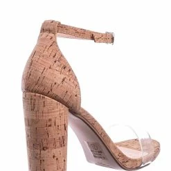 Delicious Share Block Heel Lucite Sandal - Women Chunky Open Toe W Transparent Strap