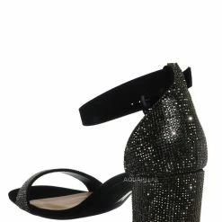 Delicious Crete Rhinestone Block Heel Sandal - Women Dance Shoes New