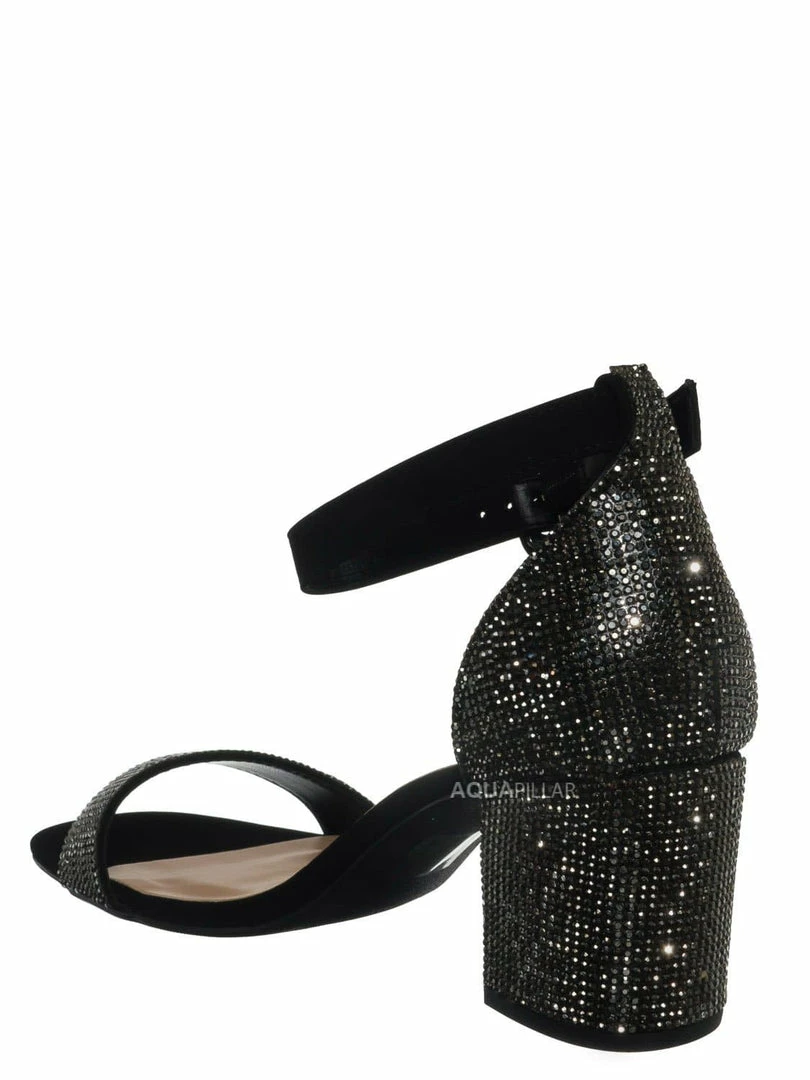 Delicious Crete Rhinestone Block Heel Sandal - Women Dance Shoes New