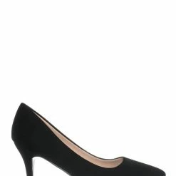 Forever Link Heels Sanzi2 Low Stiletto Heel Pumps - Slip On Dress Shoes Solid Or Animal Prints