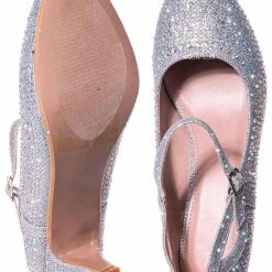 Forever Link New Jemma22 Rhinestone Glitter Pump - Women's Mary Jane Evening Dress Heel
