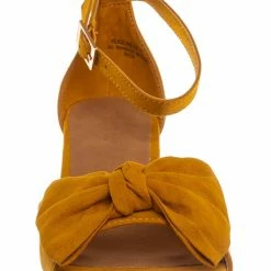Bamboo Headline09 Womens Block Heel Bow Sandal New