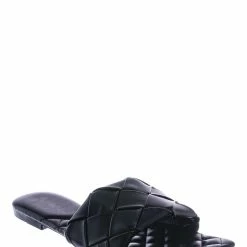 Forever Link Padded18 Wide Woven Slide Sandal - Womens Elongated Open Square Toe Slipper Mule New