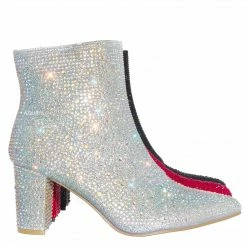 Forever Link Iceberg12 Rhinestone Crystal Disco Booties, Women Gogo Heel Boots New