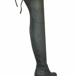 Forever Link New Life30 Thigh High Block Heel Boots - Women Rear Tie Shoe