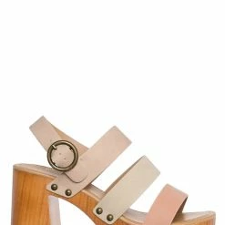 CityClassified Truly Lightweight Wooden Open Toe Clog, Women Block Heel Sandal New